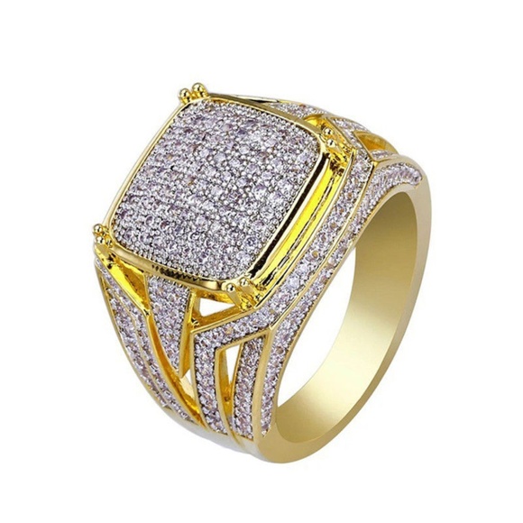18K Gold Filled Band Ring silver Gold New - Picture 1 of 1
